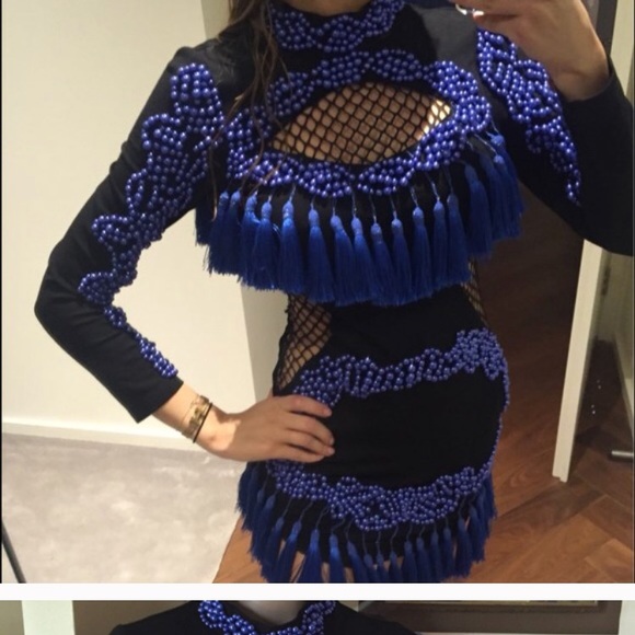 NWT Gorgeous designer party fringe dress - Picture 2 of 4